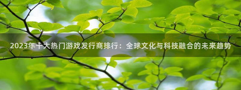 火狐电竞登录注册账号是什么意思：2023年十大热门游戏发行商排行：全球文化与科技融合的未来趋势